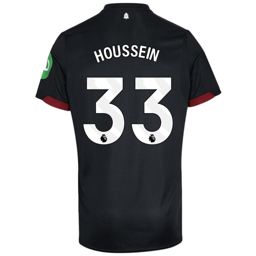 Kinderen Halle Houssein #33 Zwart Wit Uitshirt Uittenue 2024/25 T-Shirt