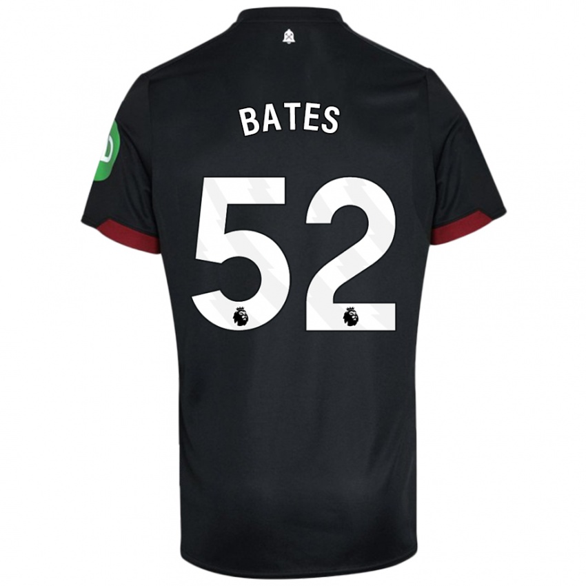 Kinderen Billy Bates #52 Zwart Wit Uitshirt Uittenue 2024/25 T-Shirt