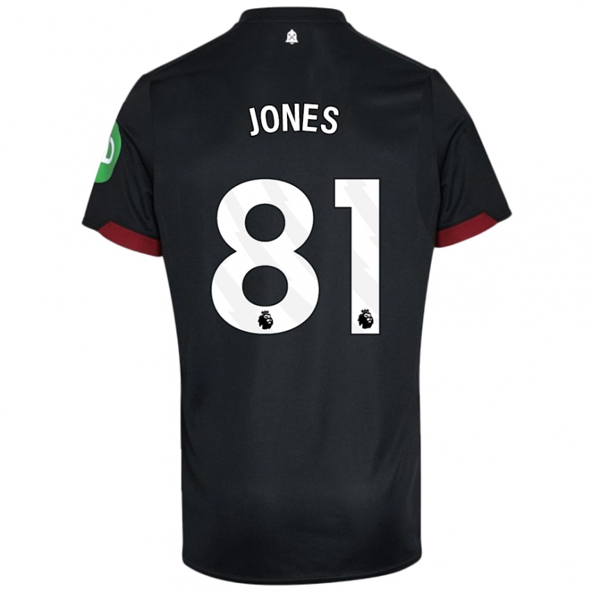 Kinderen Liam Jones #81 Zwart Wit Uitshirt Uittenue 2024/25 T-Shirt