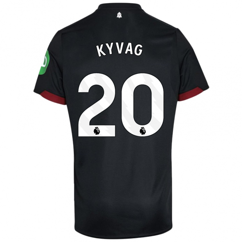 Kinderen Thea Kyvag #20 Zwart Wit Uitshirt Uittenue 2024/25 T-Shirt