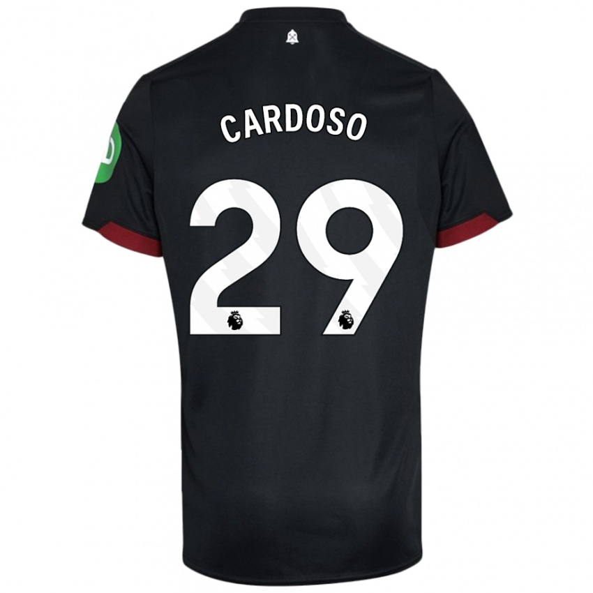 Kinderen Goncalo Cardoso #29 Zwart Wit Uitshirt Uittenue 2024/25 T-Shirt