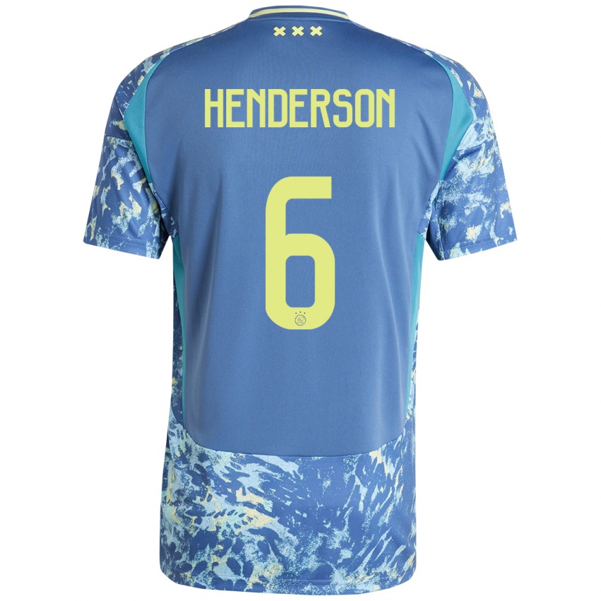 Kinderen Jordan Henderson #6 Grijs Blauw Geel Uitshirt Uittenue 2024/25 T-Shirt