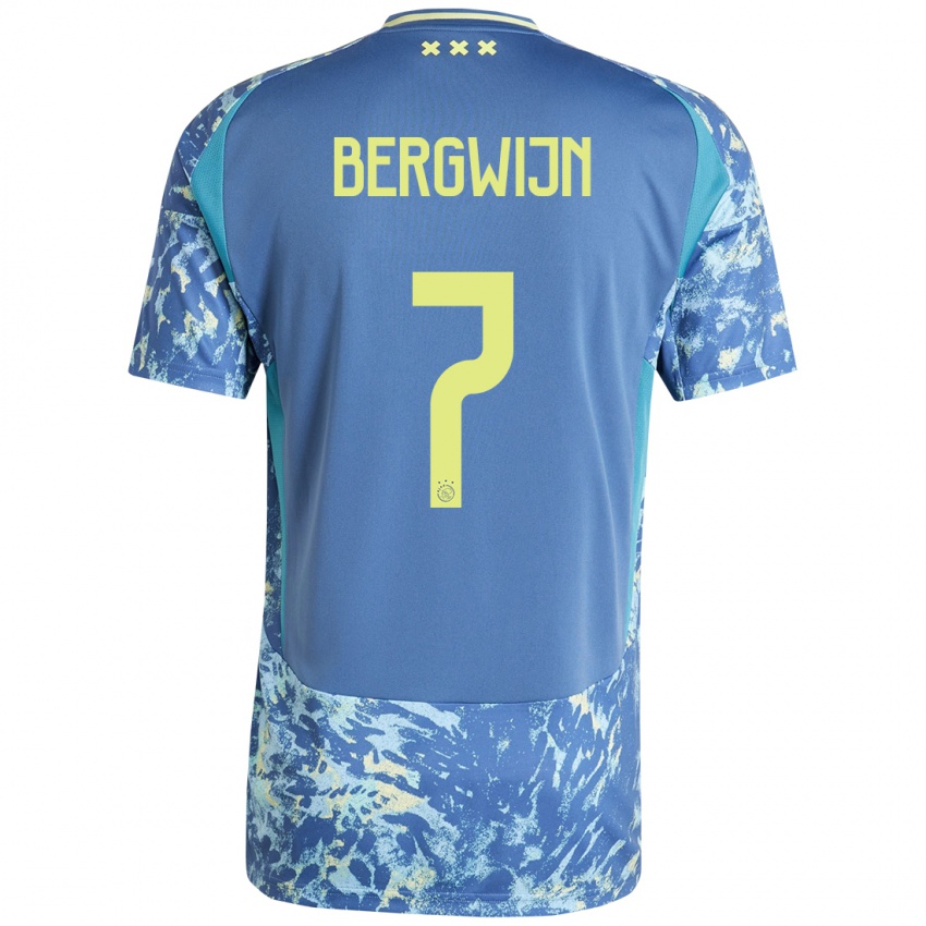 Kinderen Steven Bergwijn #7 Grijs Blauw Geel Uitshirt Uittenue 2024/25 T-Shirt