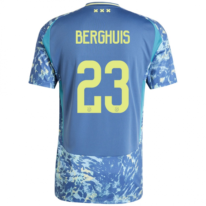 Kinderen Steven Berghuis #23 Grijs Blauw Geel Uitshirt Uittenue 2024/25 T-Shirt