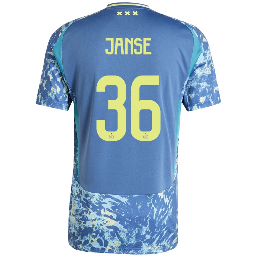 Kinderen Dies Janse #36 Grijs Blauw Geel Uitshirt Uittenue 2024/25 T-Shirt