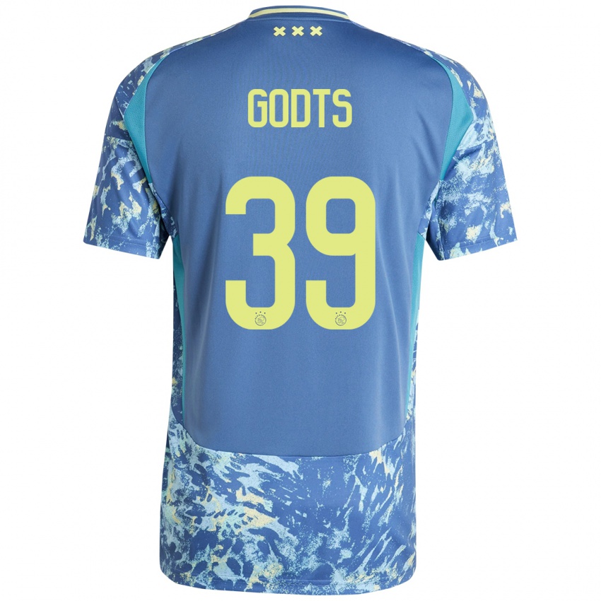 Kinderen Mika Godts #39 Grijs Blauw Geel Uitshirt Uittenue 2024/25 T-Shirt