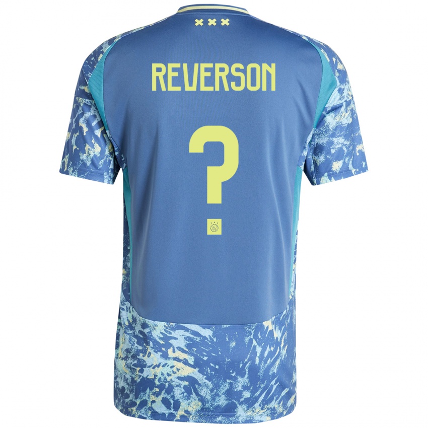 Kinderen Paul Reverson #0 Grijs Blauw Geel Uitshirt Uittenue 2024/25 T-Shirt