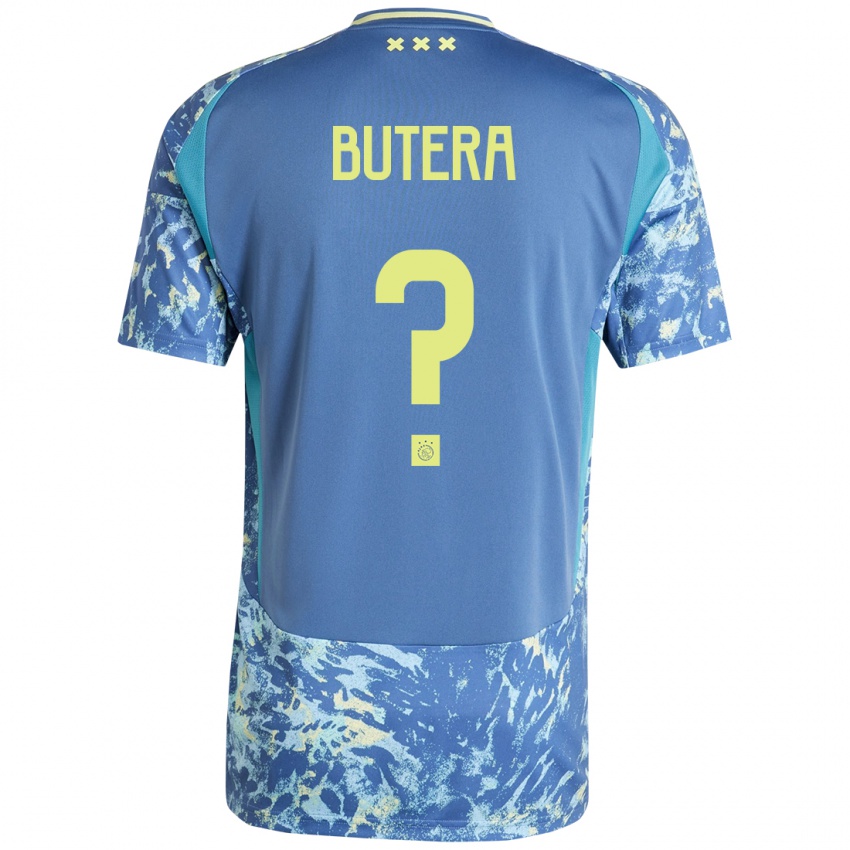 Kinderen Ethan Butera #0 Grijs Blauw Geel Uitshirt Uittenue 2024/25 T-Shirt