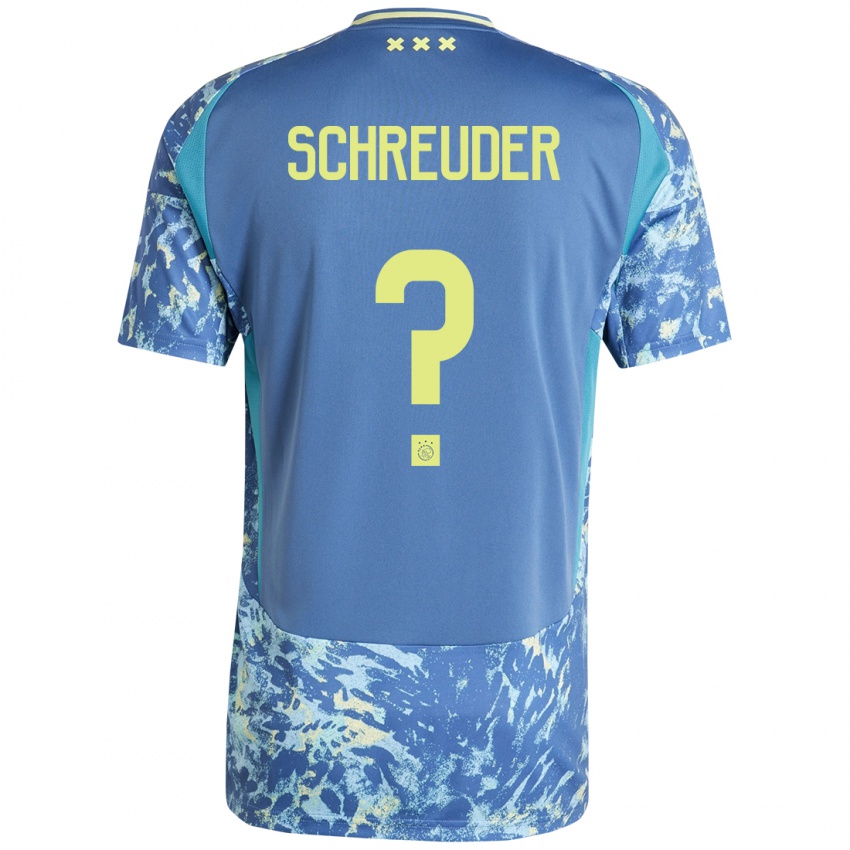 Kinderen Timo Schreuder #0 Grijs Blauw Geel Uitshirt Uittenue 2024/25 T-Shirt