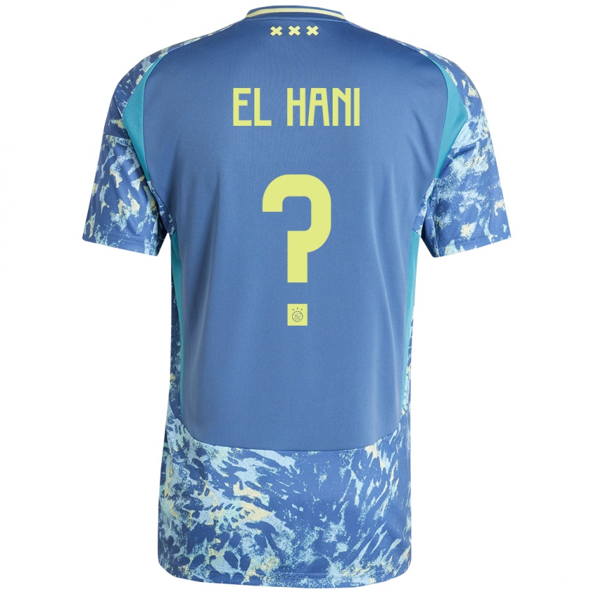 Kinderen Aymean El Hani #0 Grijs Blauw Geel Uitshirt Uittenue 2024/25 T-Shirt