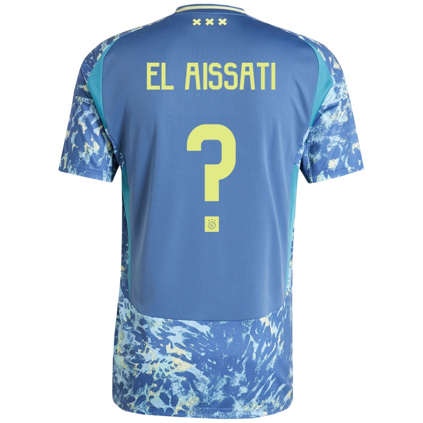 Kinderen Yasser El Aissati #0 Grijs Blauw Geel Uitshirt Uittenue 2024/25 T-Shirt