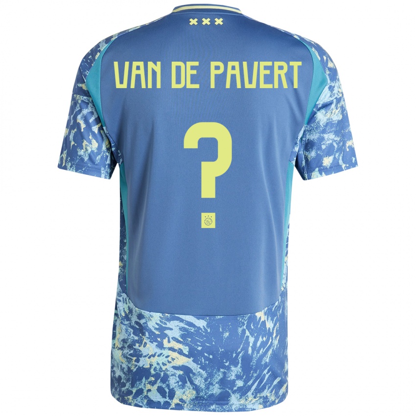 Kinderen Ryan Van De Pavert #0 Grijs Blauw Geel Uitshirt Uittenue 2024/25 T-Shirt