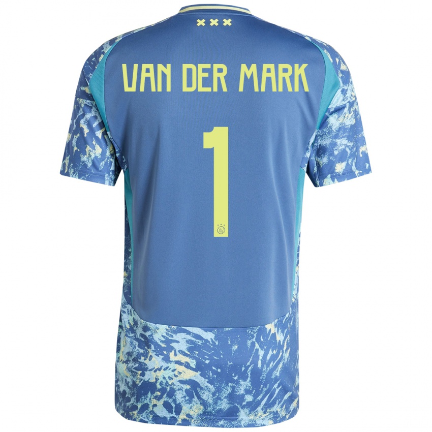 Kinderen Jesper Van Der Mark #1 Grijs Blauw Geel Uitshirt Uittenue 2024/25 T-Shirt