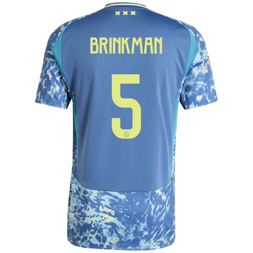 Kinderen Tim Brinkman #5 Grijs Blauw Geel Uitshirt Uittenue 2024/25 T-Shirt