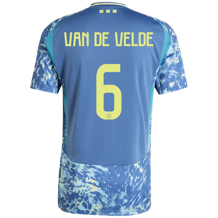 Kinderen Jonna Van De Velde #6 Grijs Blauw Geel Uitshirt Uittenue 2024/25 T-Shirt