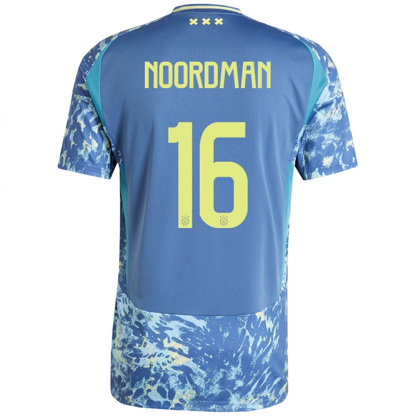 Kinderen Danique Noordman #16 Grijs Blauw Geel Uitshirt Uittenue 2024/25 T-Shirt