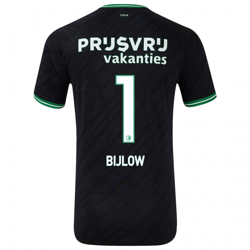 Kinderen Justin Bijlow #1 Zwart Groen Uitshirt Uittenue 2024/25 T-Shirt