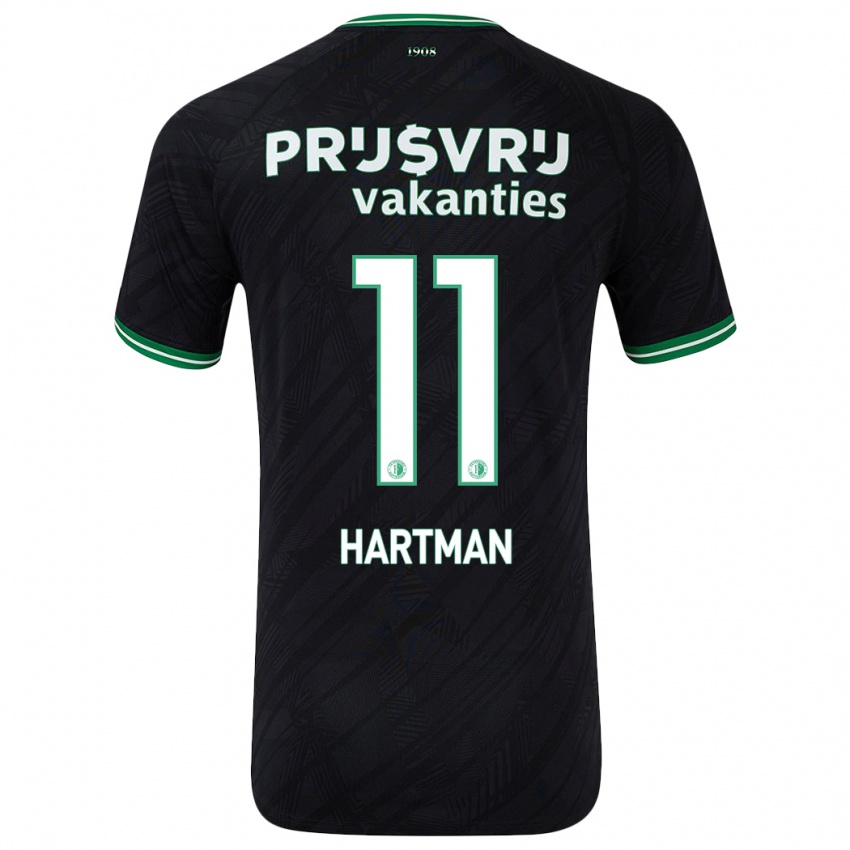 Kinderen Quilindschy Hartman #11 Zwart Groen Uitshirt Uittenue 2024/25 T-Shirt