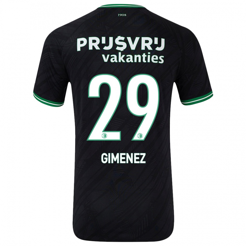 Kinderen Santiago Gimenez #29 Zwart Groen Uitshirt Uittenue 2024/25 T-Shirt