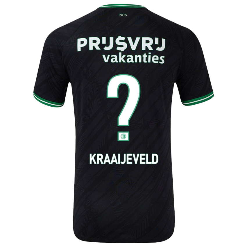 Kinderen Thijs Kraaijeveld #0 Zwart Groen Uitshirt Uittenue 2024/25 T-Shirt