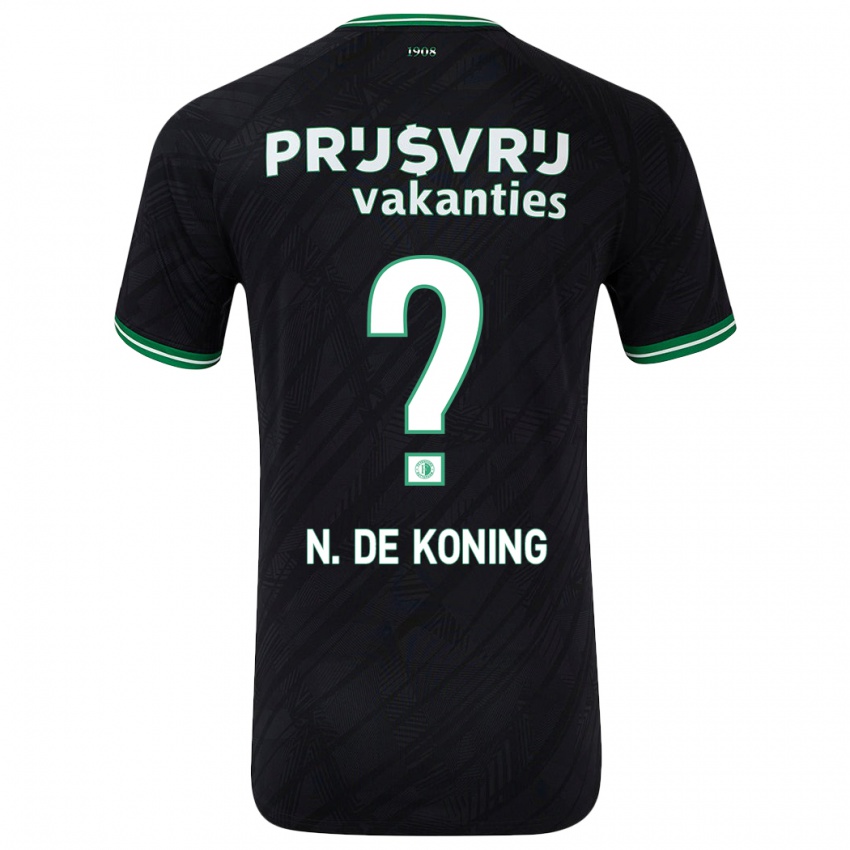 Kinderen Nick De Koning #0 Zwart Groen Uitshirt Uittenue 2024/25 T-Shirt