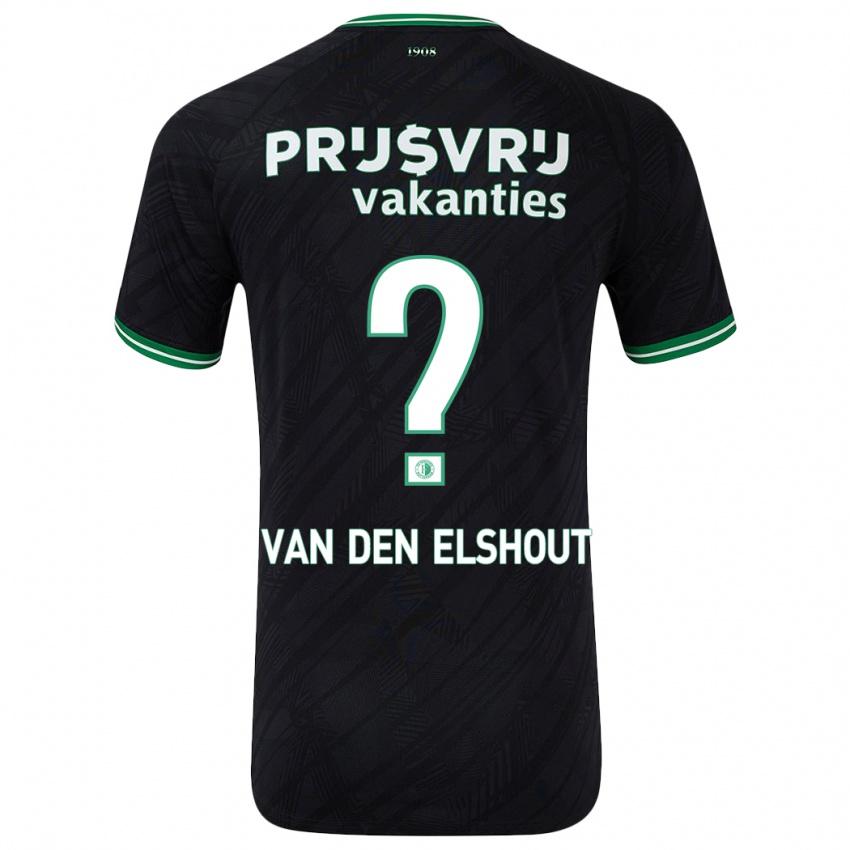 Kinderen Tobias Van Den Elshout #0 Zwart Groen Uitshirt Uittenue 2024/25 T-Shirt