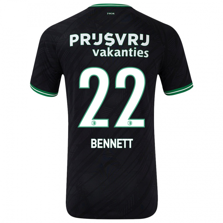 Kinderen Walter Bennett #22 Zwart Groen Uitshirt Uittenue 2024/25 T-Shirt