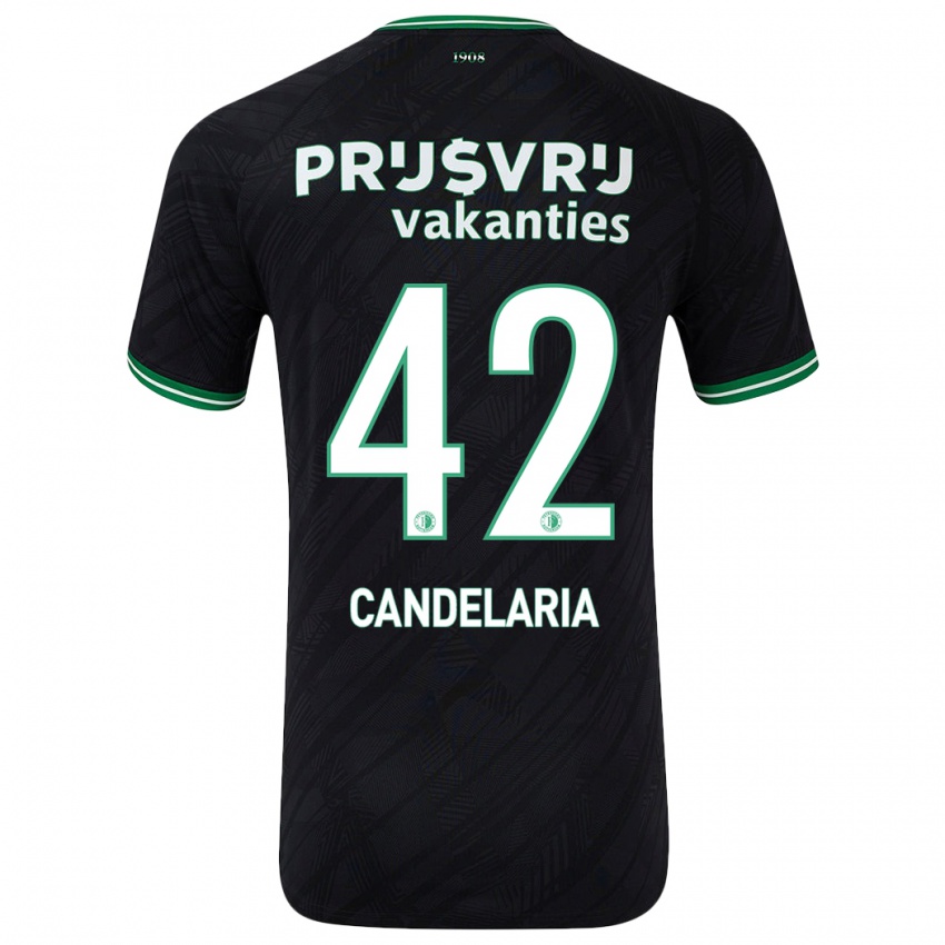 Kinderen Jayden Candelaria #42 Zwart Groen Uitshirt Uittenue 2024/25 T-Shirt