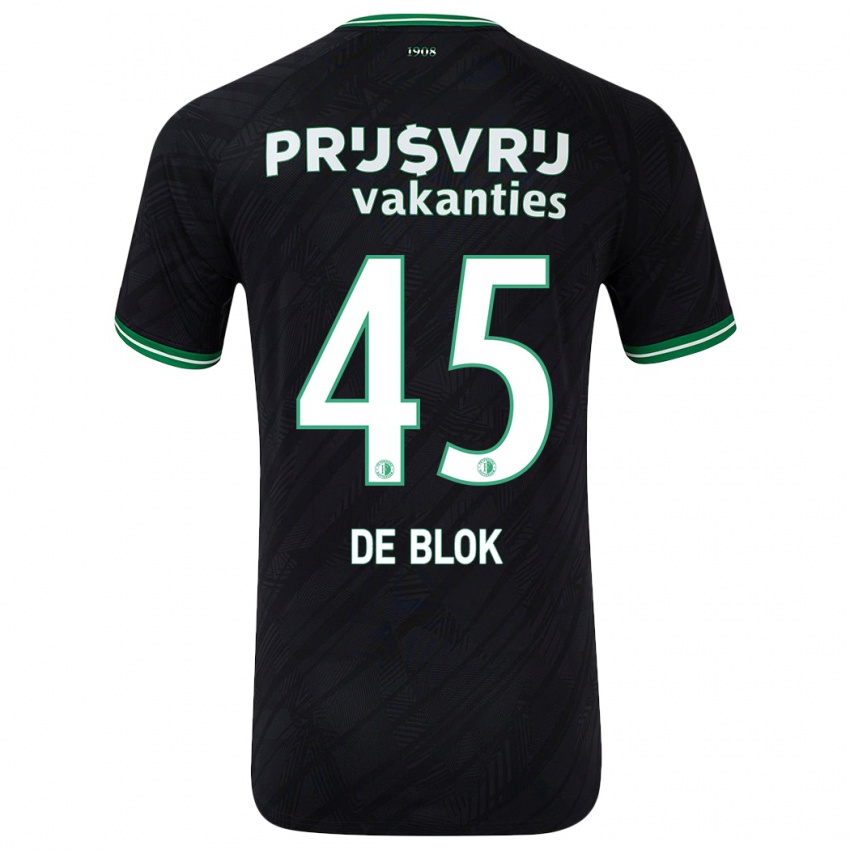 Kinderen Lars De Blok #45 Zwart Groen Uitshirt Uittenue 2024/25 T-Shirt