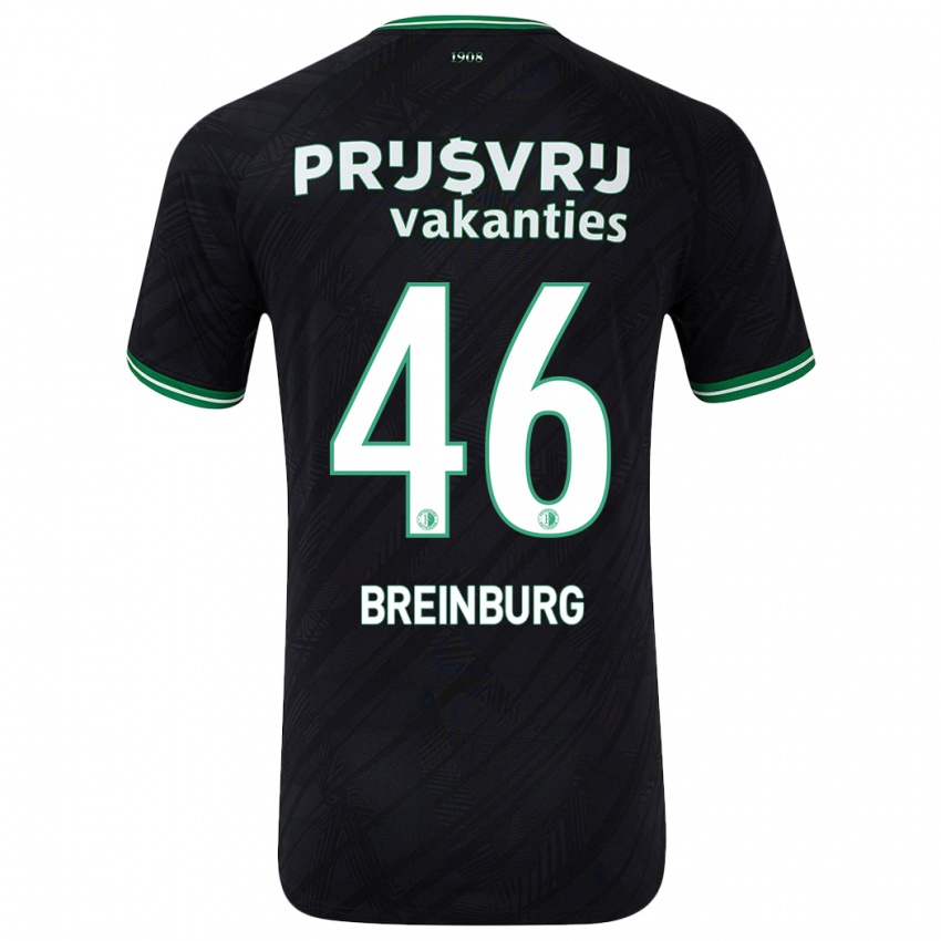 Kinderen Rainey Breinburg #46 Zwart Groen Uitshirt Uittenue 2024/25 T-Shirt