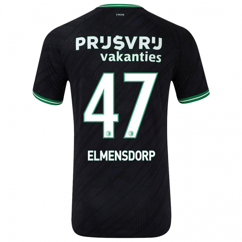 Kinderen Paris Elmensdorp #47 Zwart Groen Uitshirt Uittenue 2024/25 T-Shirt