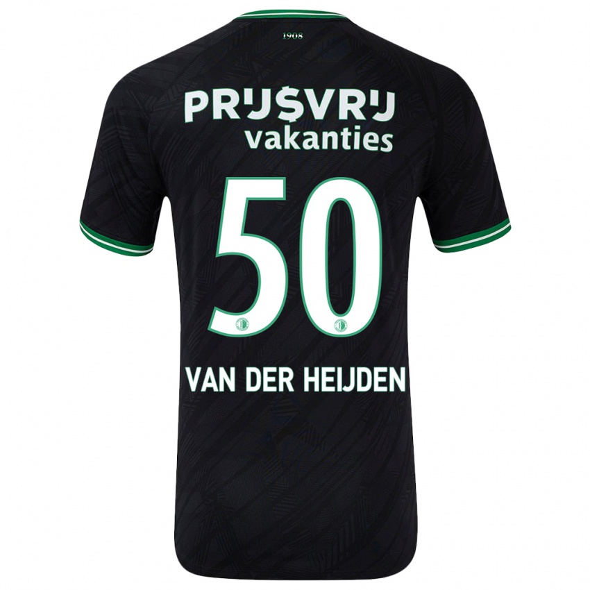 Kinderen Delano Van Der Heijden #50 Zwart Groen Uitshirt Uittenue 2024/25 T-Shirt