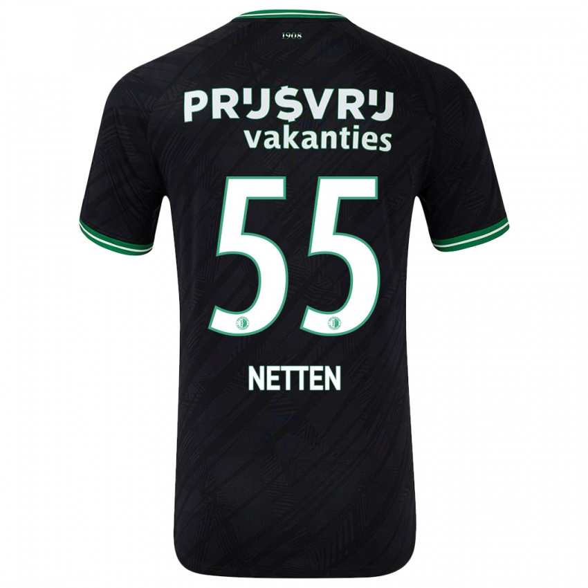 Kinderen Luc Netten #55 Zwart Groen Uitshirt Uittenue 2024/25 T-Shirt