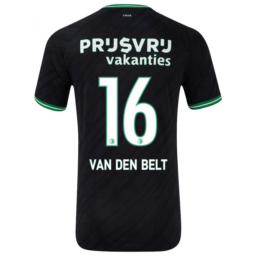 Kinderen Thomas Van Den Belt #16 Zwart Groen Uitshirt Uittenue 2024/25 T-Shirt