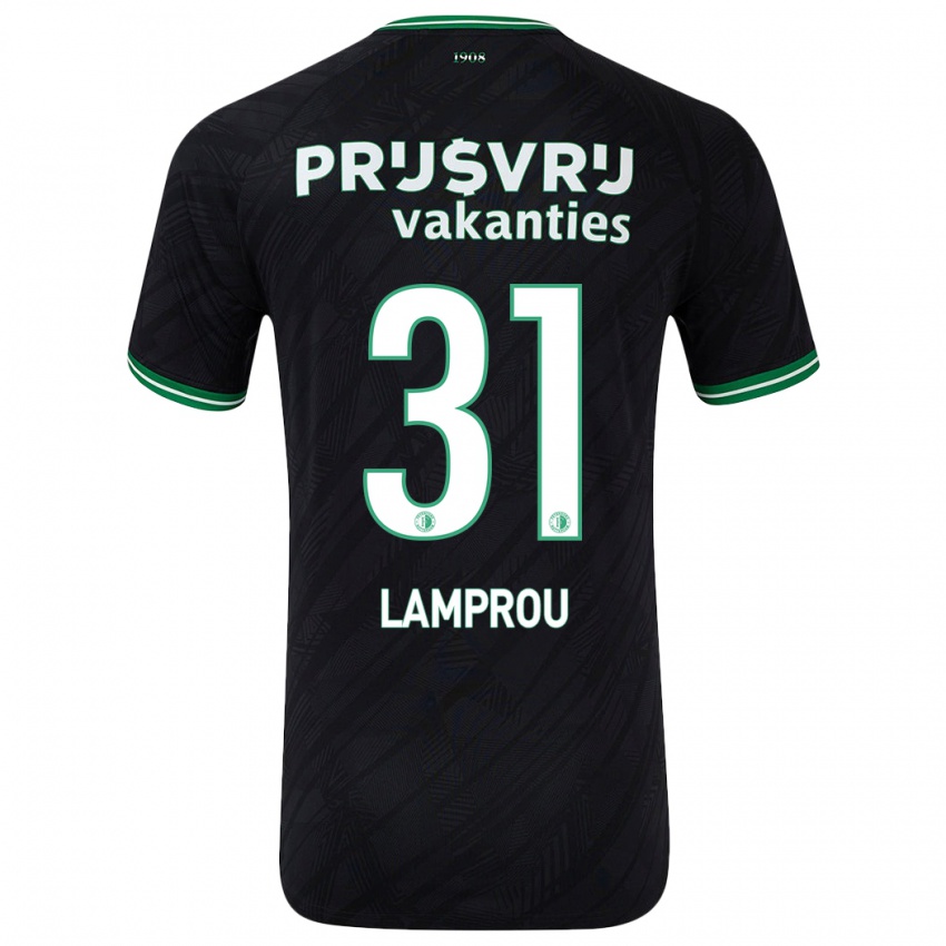 Kinderen Kostas Lamprou #31 Zwart Groen Uitshirt Uittenue 2024/25 T-Shirt