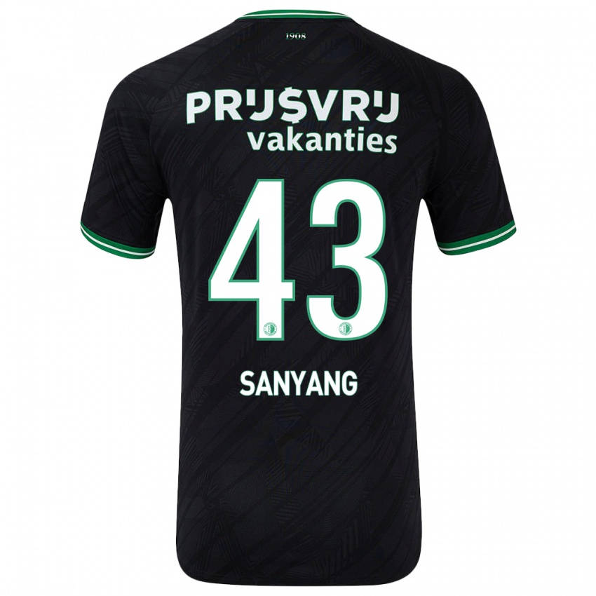 Kinderen Amadou-David Sanyang #43 Zwart Groen Uitshirt Uittenue 2024/25 T-Shirt