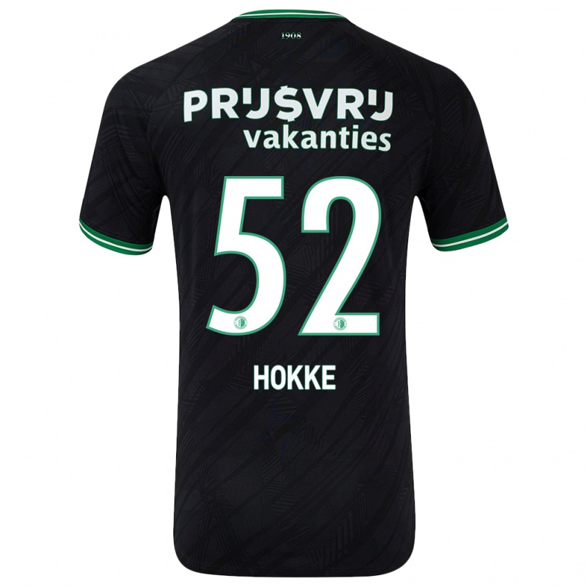 Kinderen Milan Hokke #52 Zwart Groen Uitshirt Uittenue 2024/25 T-Shirt