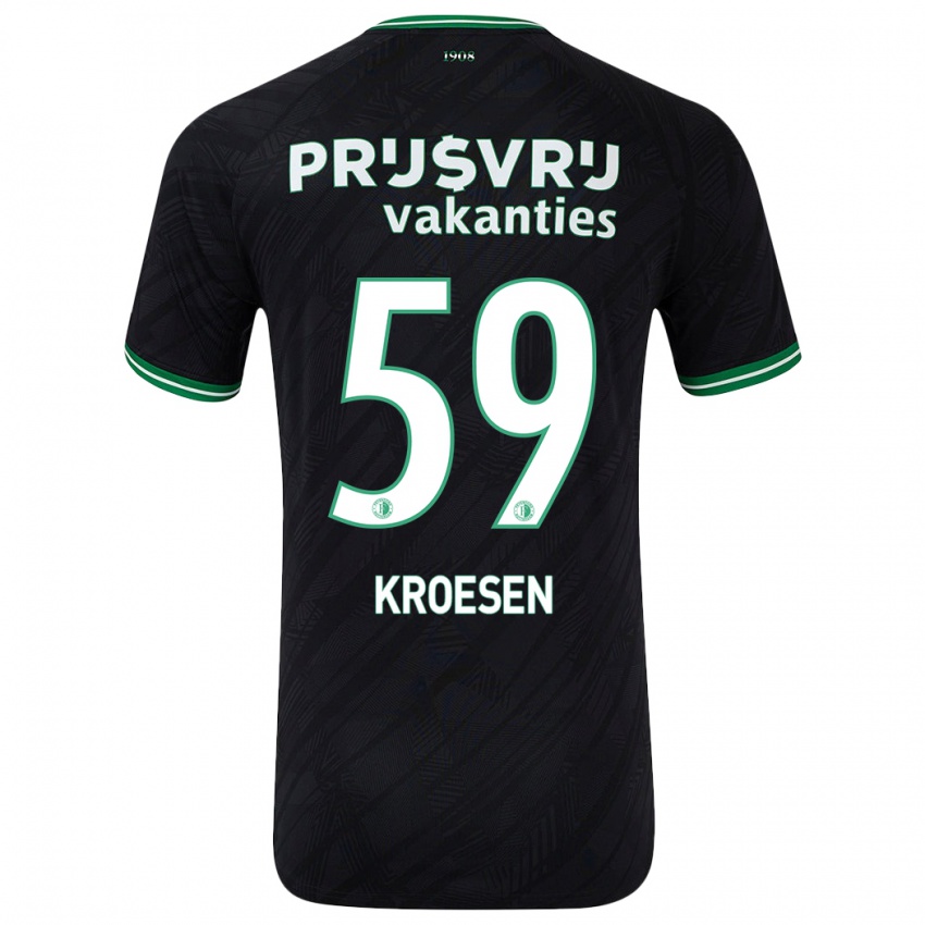 Kinderen Jaimy Kroesen #59 Zwart Groen Uitshirt Uittenue 2024/25 T-Shirt