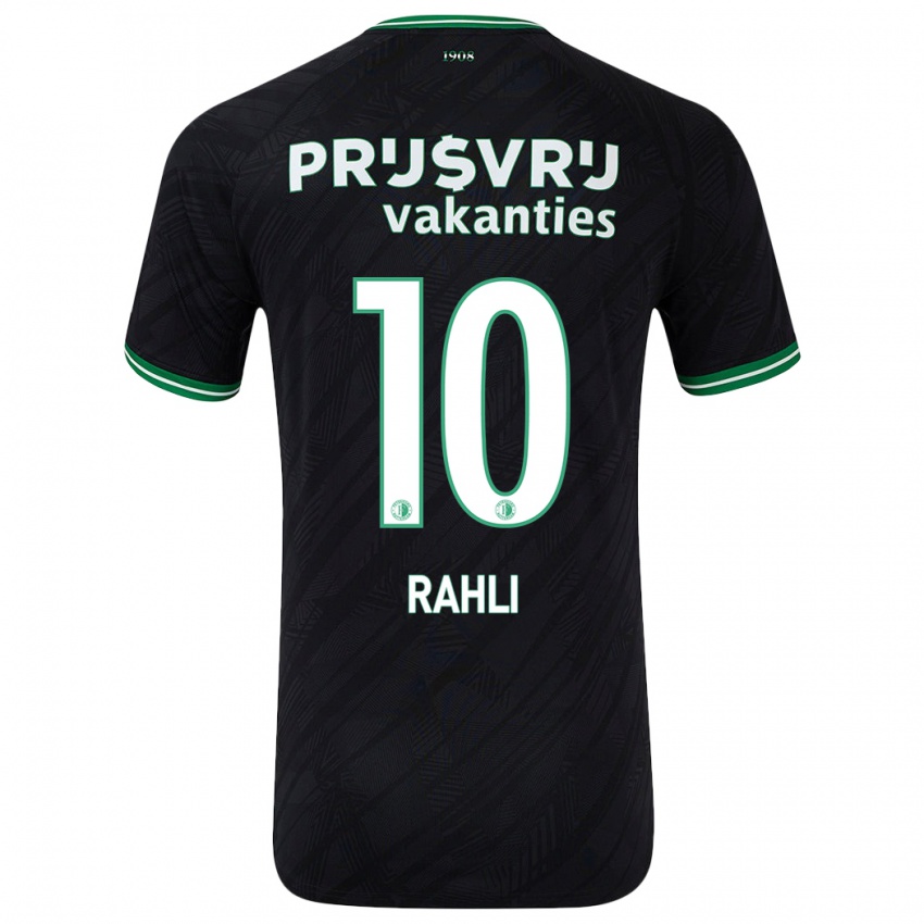 Kinderen Khalid Rahli #10 Zwart Groen Uitshirt Uittenue 2024/25 T-Shirt