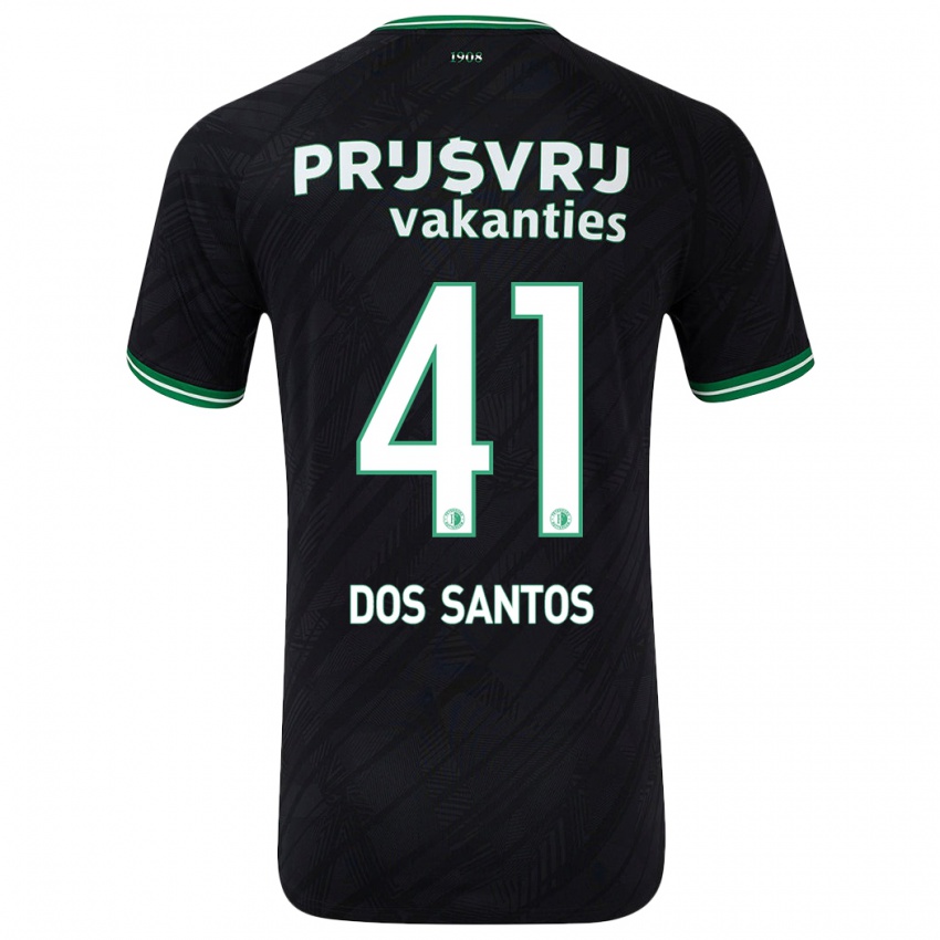 Kinderen Giuliany Ben-David Dos Santos #41 Zwart Groen Uitshirt Uittenue 2024/25 T-Shirt