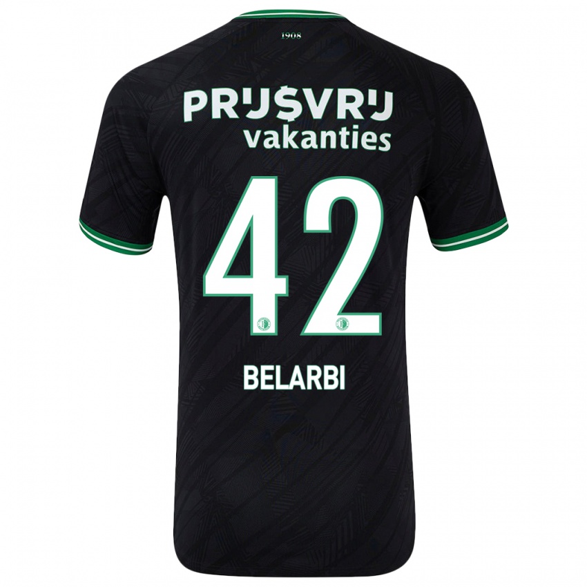 Kinderen Abdel Belarbi #42 Zwart Groen Uitshirt Uittenue 2024/25 T-Shirt