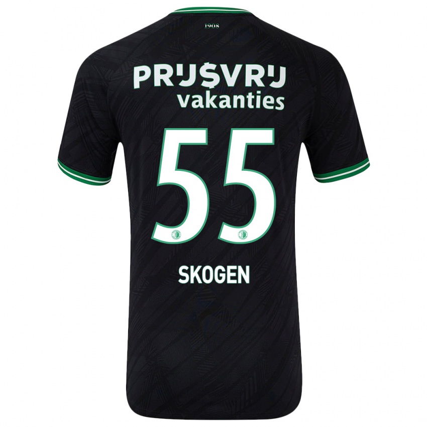 Kinderen Sondre Skogen #55 Zwart Groen Uitshirt Uittenue 2024/25 T-Shirt