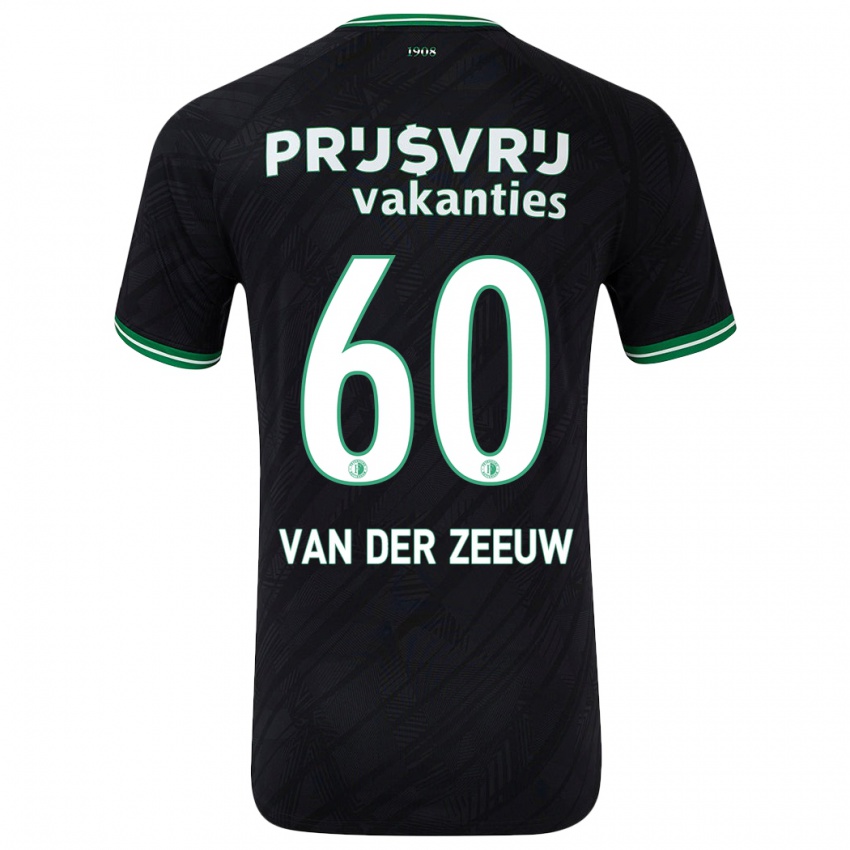 Kinderen Twan Van Der Zeeuw #60 Zwart Groen Uitshirt Uittenue 2024/25 T-Shirt