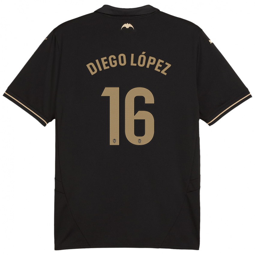 Kinderen Diego Lopez #16 Zwart Uitshirt Uittenue 2024/25 T-Shirt