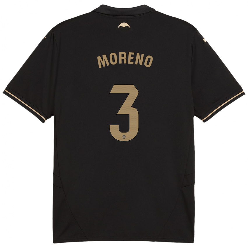 Kinderen Diego Moreno #3 Zwart Uitshirt Uittenue 2024/25 T-Shirt