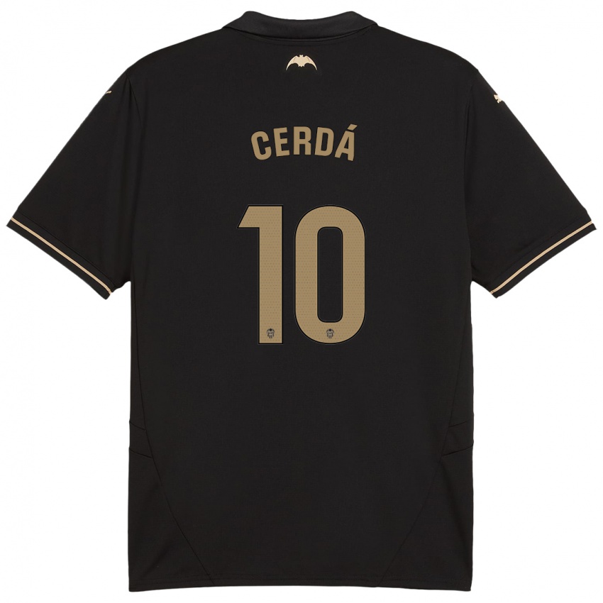 Kinderen Alex Cerdá #10 Zwart Uitshirt Uittenue 2024/25 T-Shirt