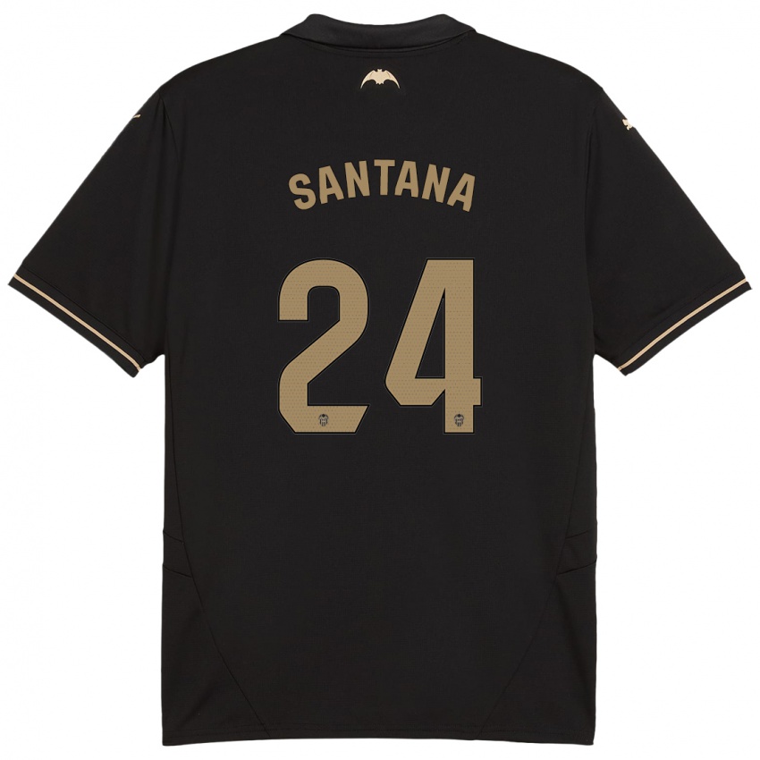 Kinderen Ismael Santana #24 Zwart Uitshirt Uittenue 2024/25 T-Shirt