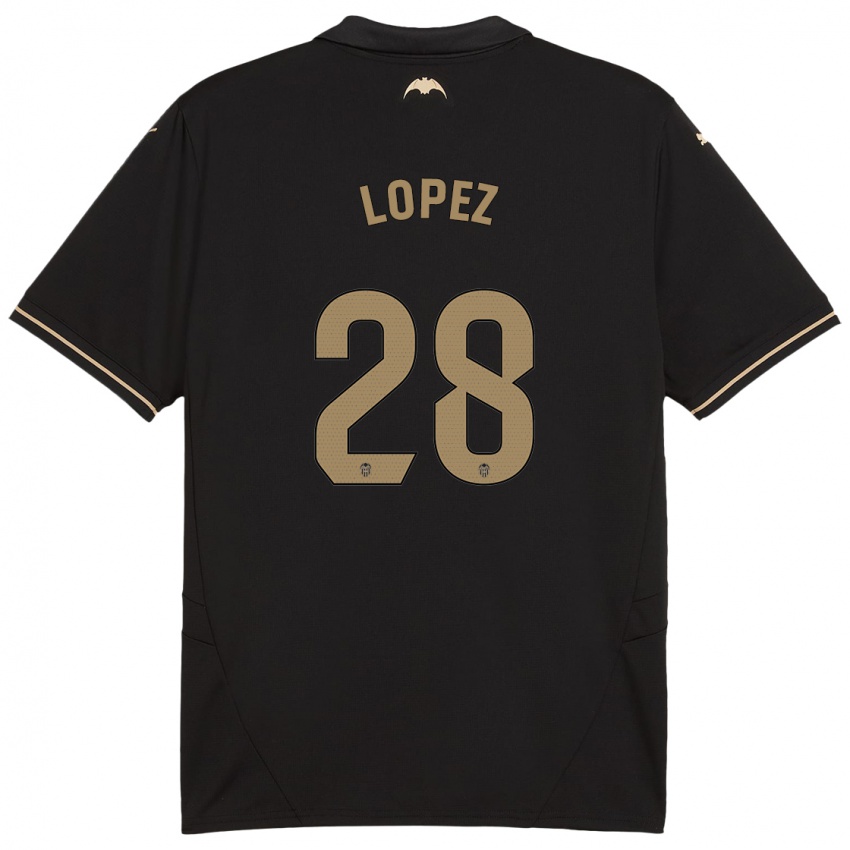 Kinderen Saray Lopez #28 Zwart Uitshirt Uittenue 2024/25 T-Shirt