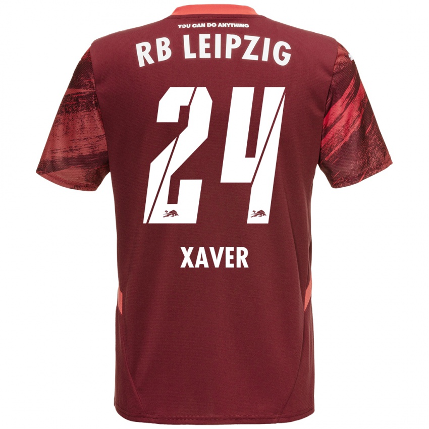 Kinderen Xaver Schlager #24 Bordeauxrood Uitshirt Uittenue 2024/25 T-Shirt