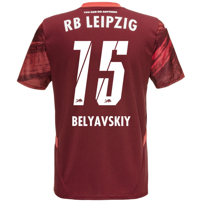 Kinderen David Belyavskiy #15 Bordeauxrood Uitshirt Uittenue 2024/25 T-Shirt